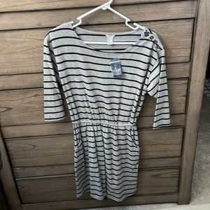 NWT Forever 21 Gray & Black Striped Dress